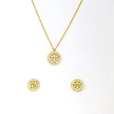 Classic Cutout Medallion Set with Crystal Border